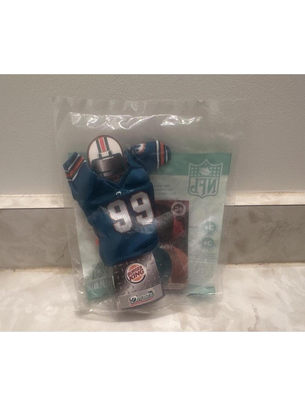 RARE 2007 NFL Miami Dolphins Jason Taylor Burger King Mini Jersey Toy NEW